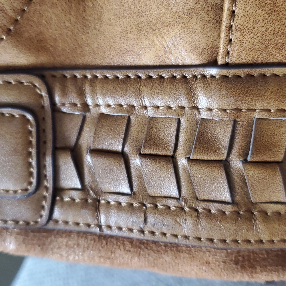 Tignanello Leather Satchel Handbag Cognac Color - Picture 17 of 17
